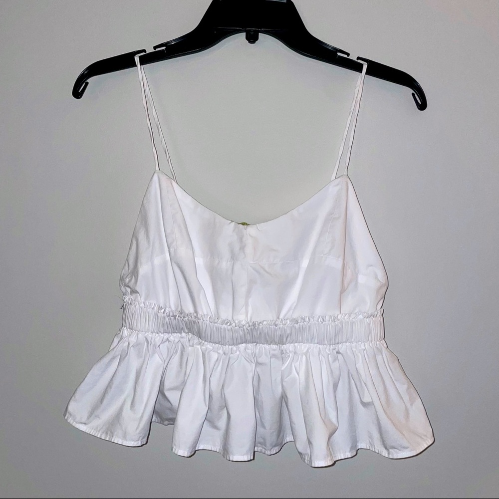 Gianni Bini Emory Blouse Peplum Top White - XS